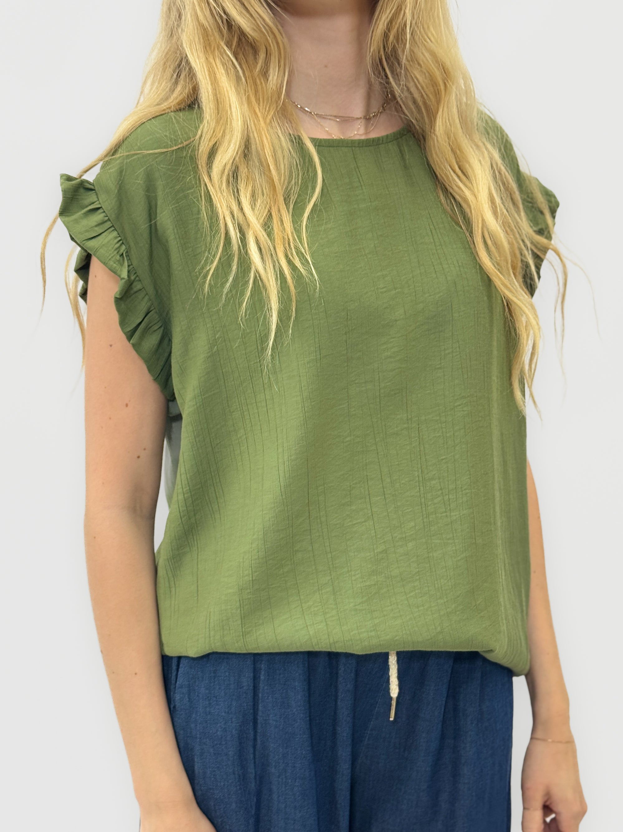 Blusa con Maniche a Volant