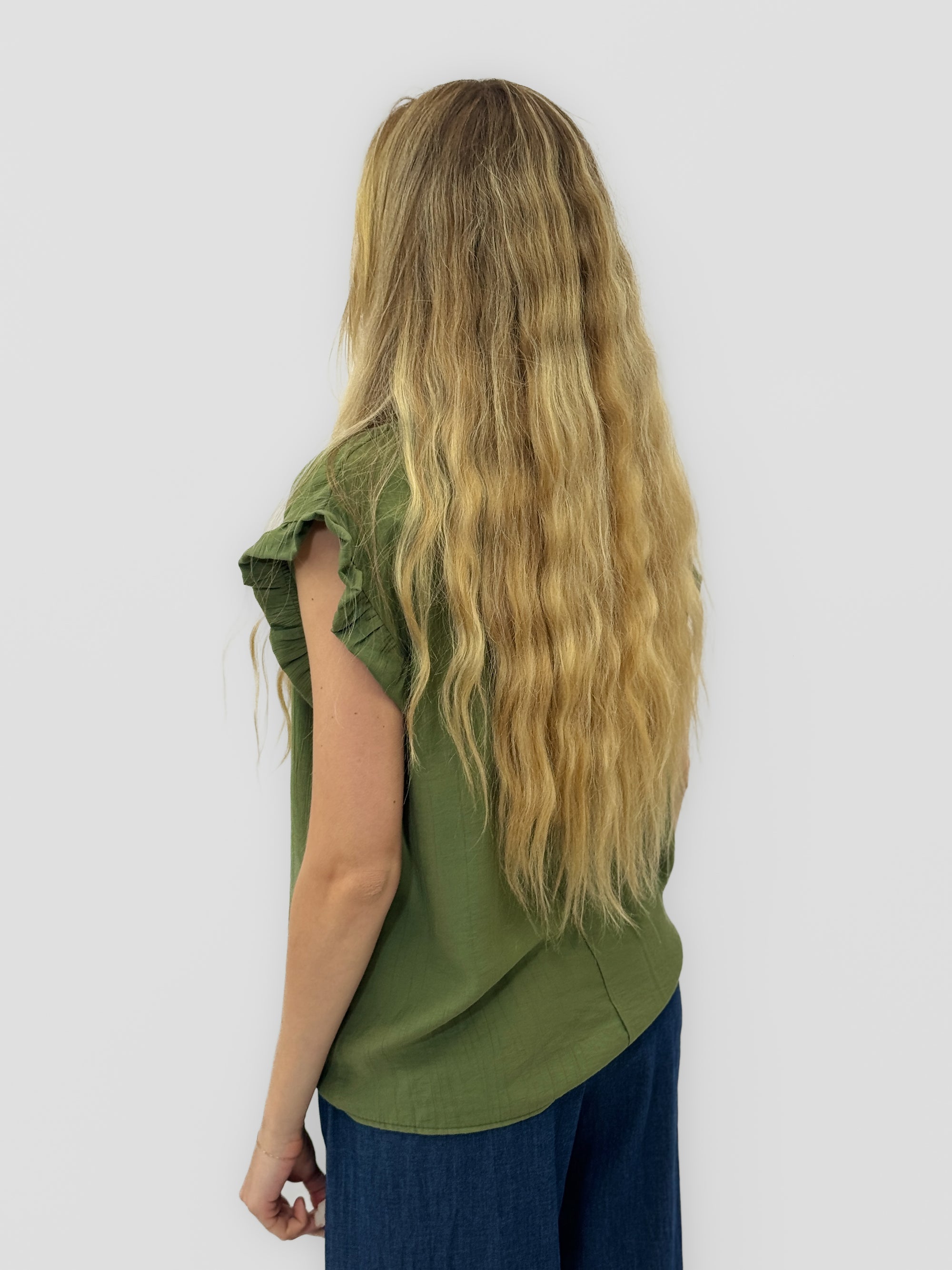 Blusa con Maniche a Volant