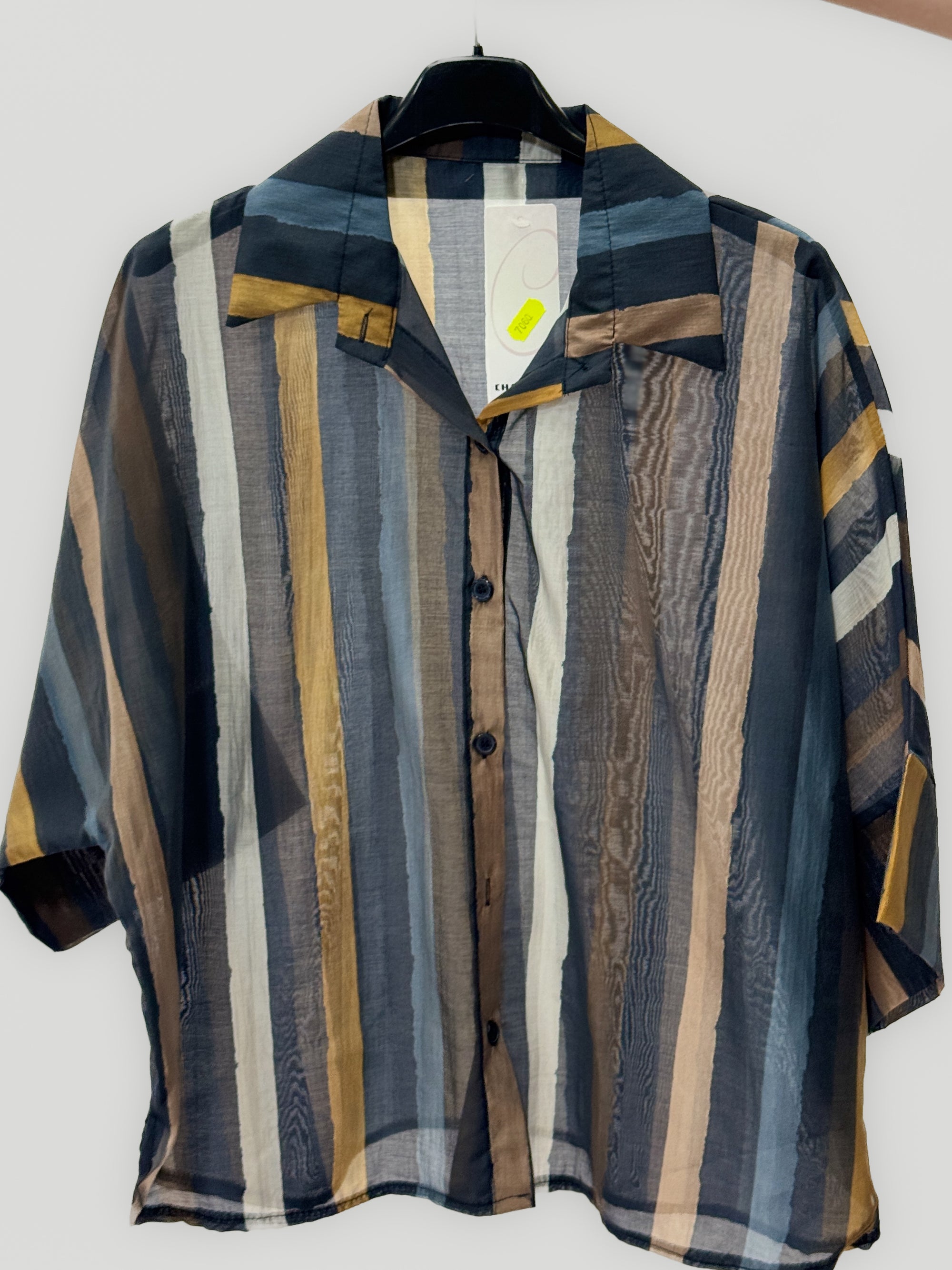 Camicia a Righe con Maniche Corte