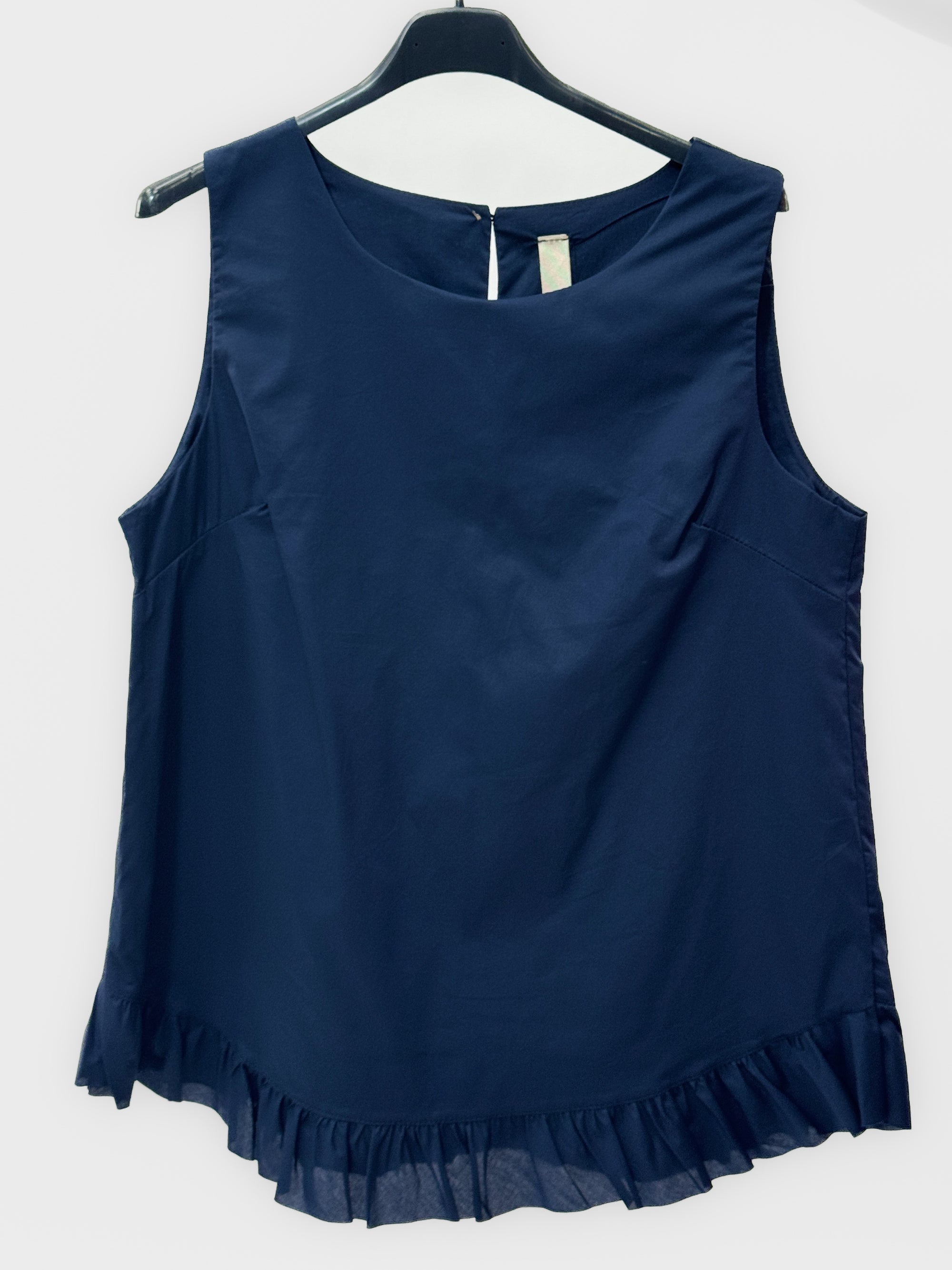 Top Smanicato con Volant