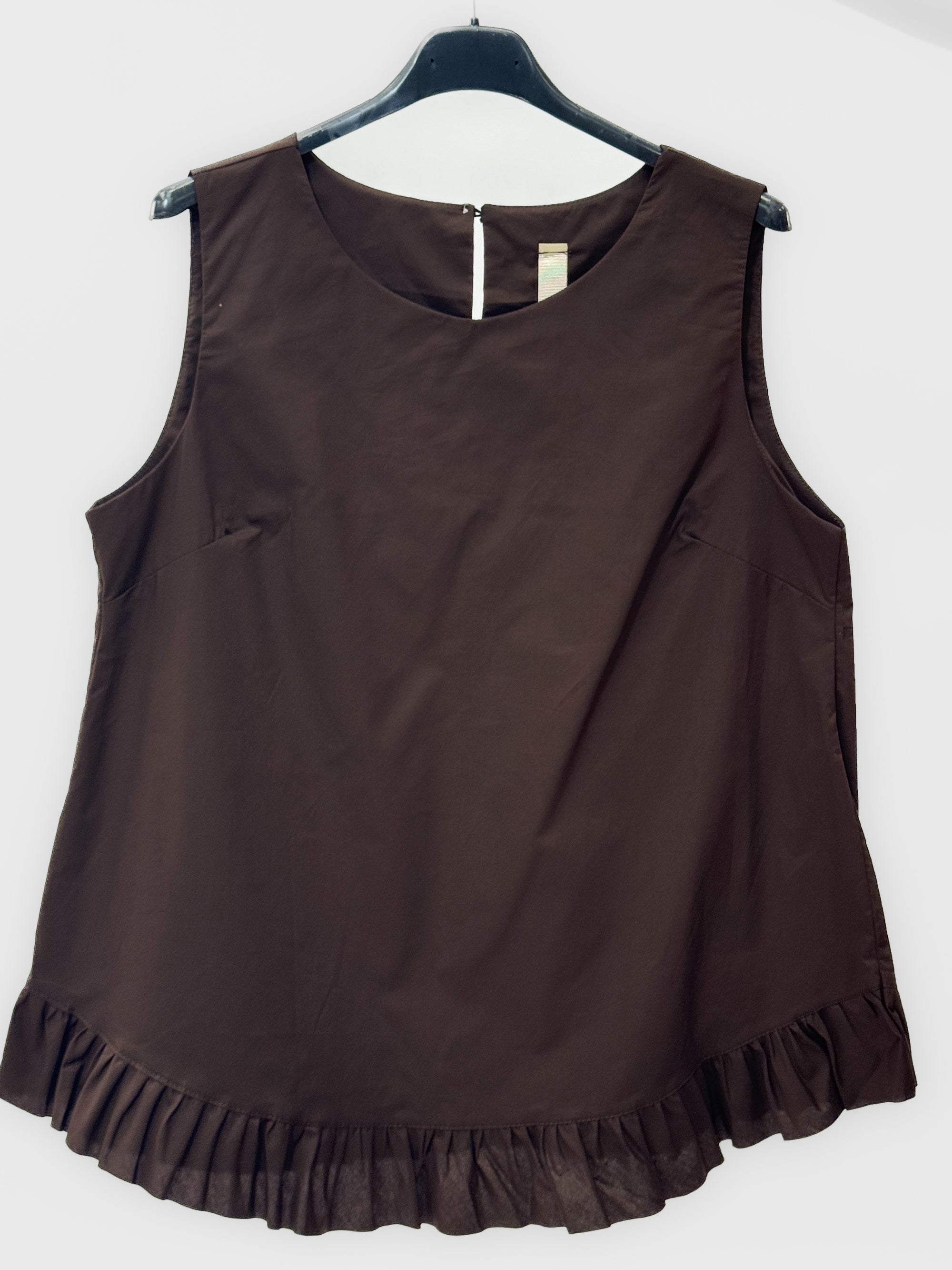 Top Smanicato con Volant