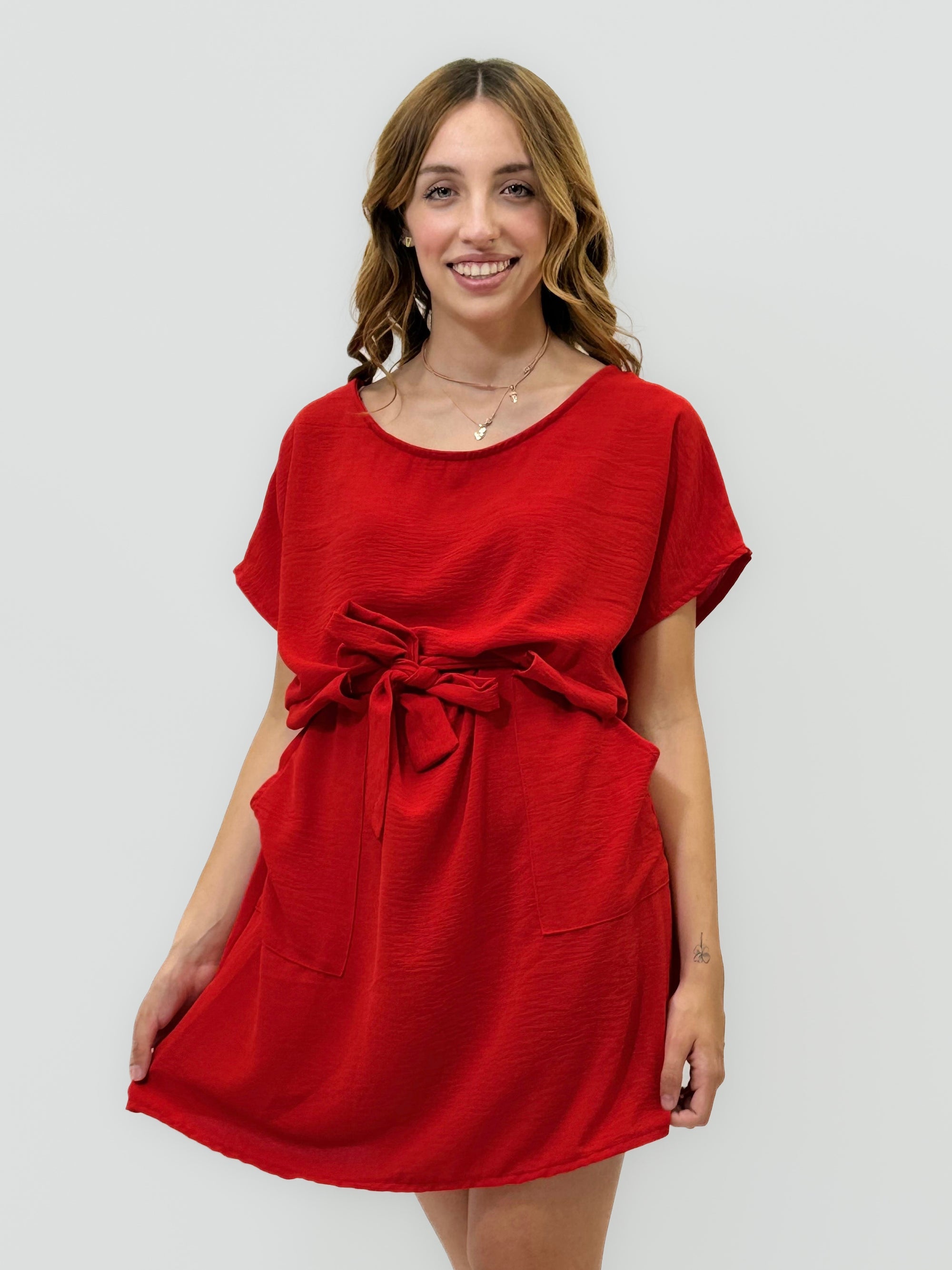 Abito con Cintura in Vita e Tasche