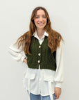 Gilet Donna in Maglia con camicia