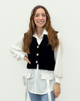 Gilet Donna in Maglia con camicia