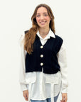 Gilet Donna in Maglia con camicia