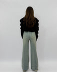 Pantaloni jeans straight con risvolto