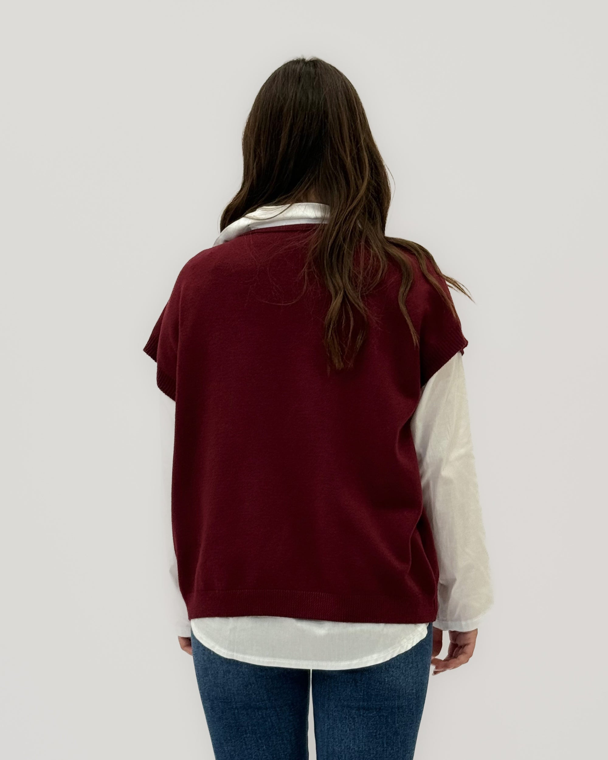 Maglia con camicia combinata