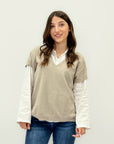 Maglia con camicia combinata