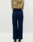 Pantalone in denim a gamba dritta – Vita alta e impunture a contrasto