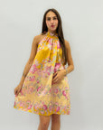 Abito con fantasia scollo halter