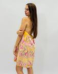 Abito con fantasia scollo halter