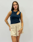 Canotta a coste con cut out