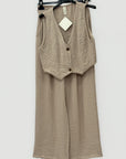Completo con Gilet e Pantalone Palazzo