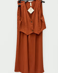 Completo con Gilet e Pantalone Palazzo