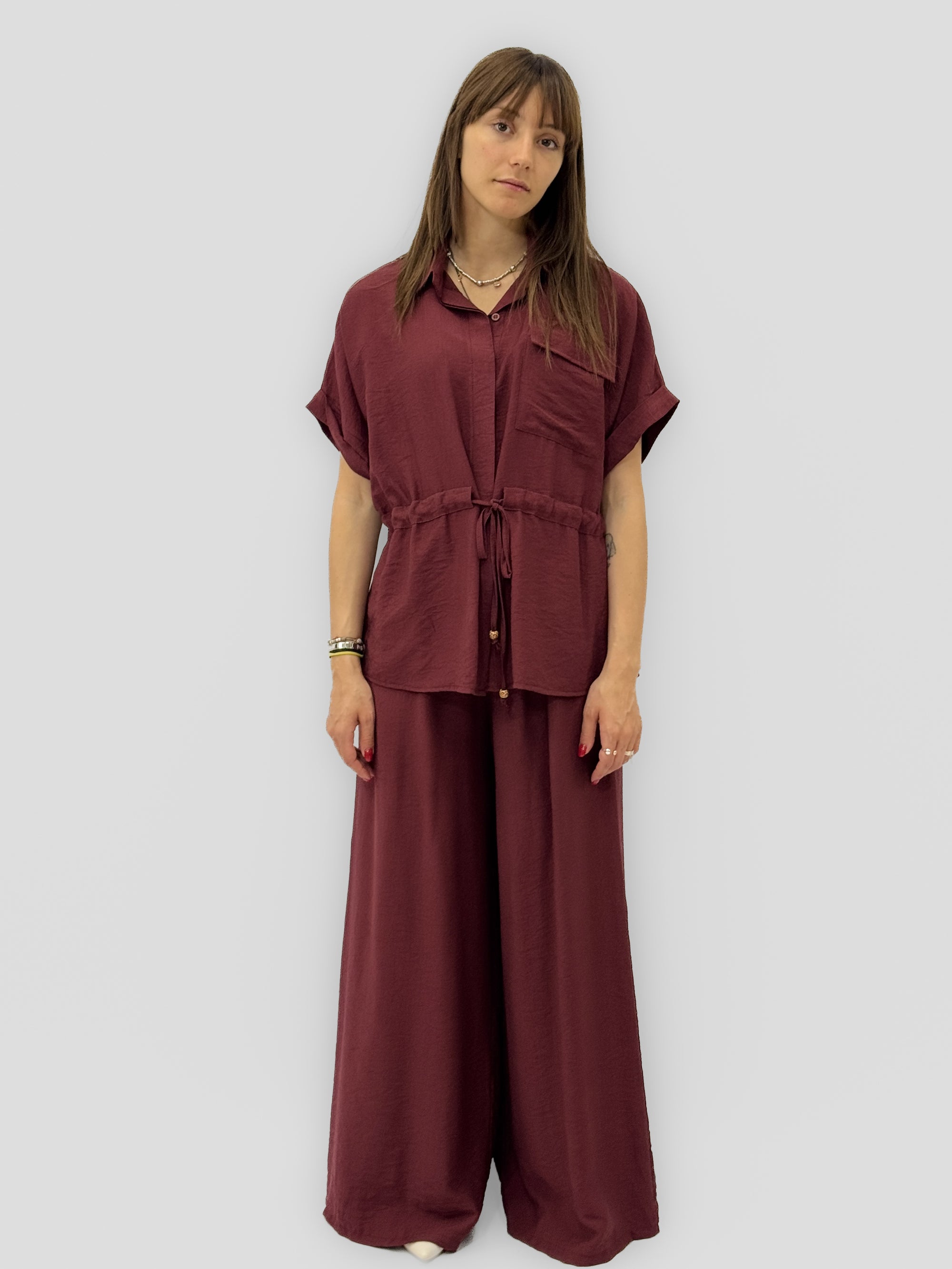 Completo Camicia con Coulisse e Pantalone Palazzo