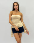 Top aderente con rouches