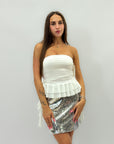 Top aderente con rouches