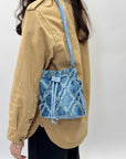 Borsa secchiello denim frangiato