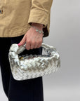 Borsa vera pelle intrecciata con manico