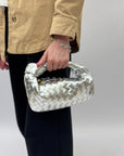 Borsa vera pelle intrecciata con manico