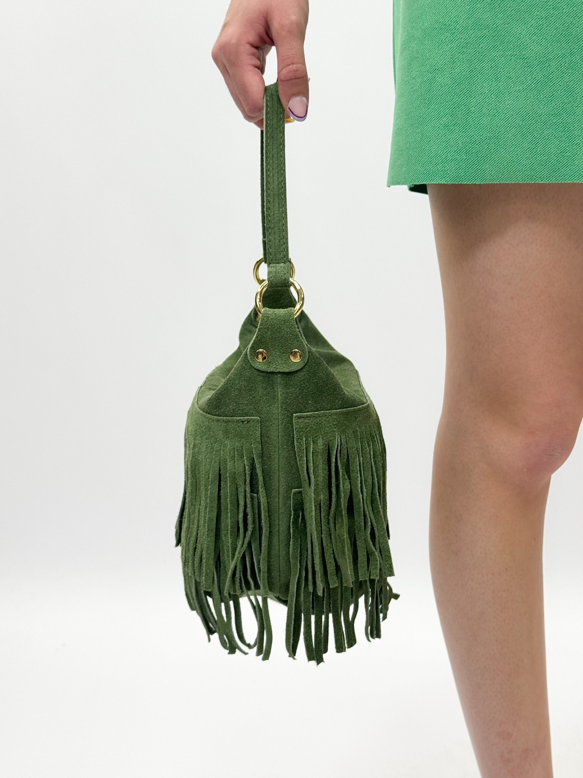 Borsa a secchiello vera pelle