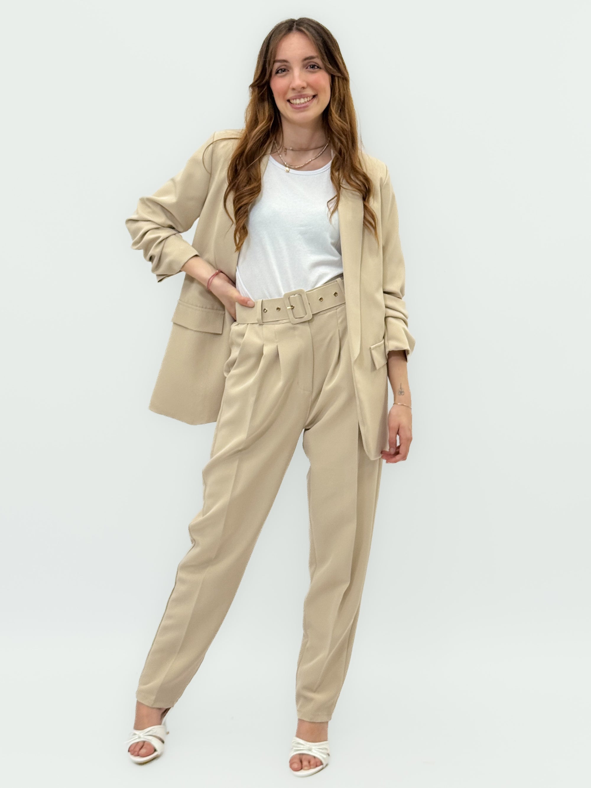 Completo Donna con Blazer e Pantalone con Cintura