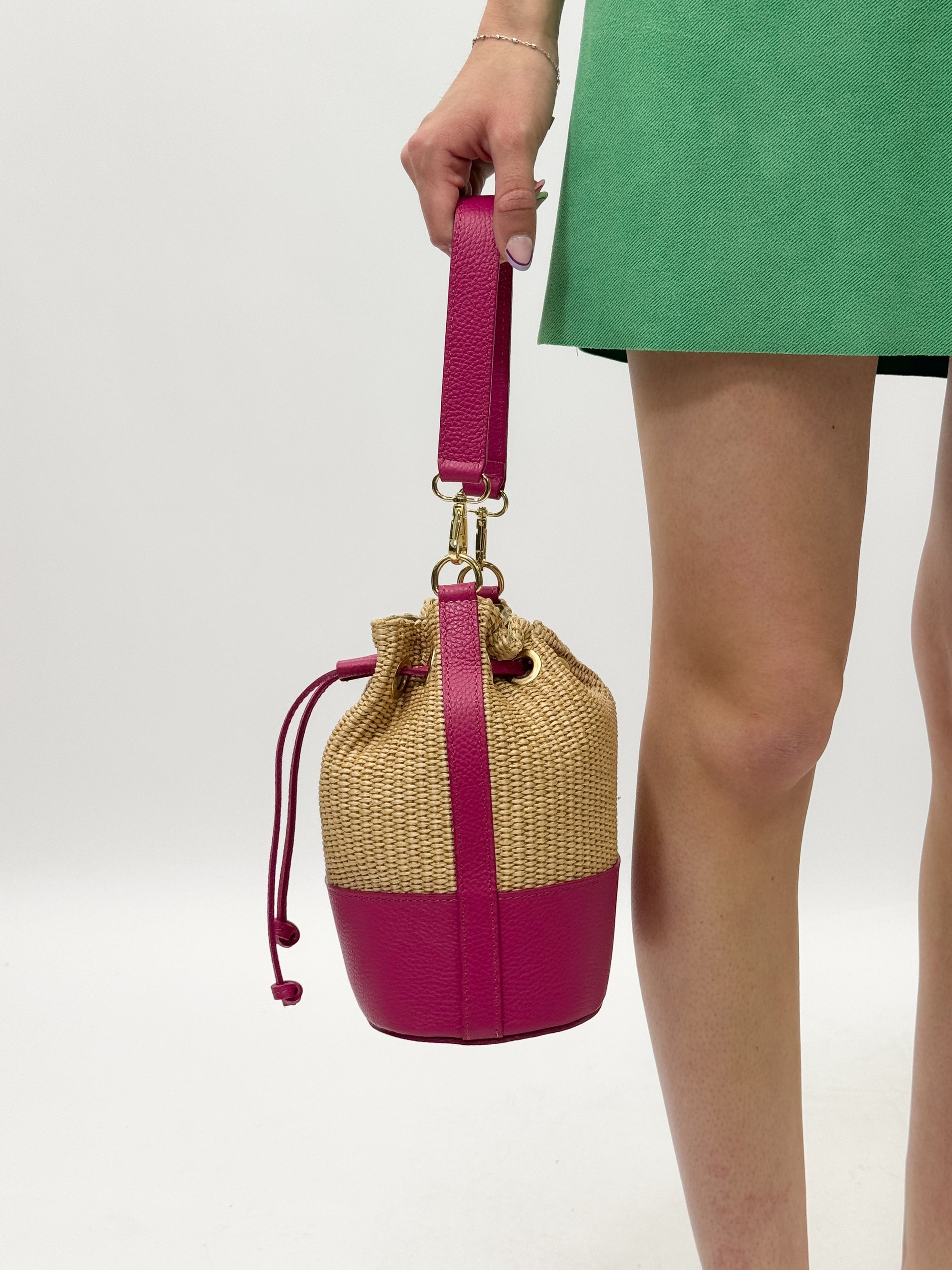 Borsa secchiello vera pelle