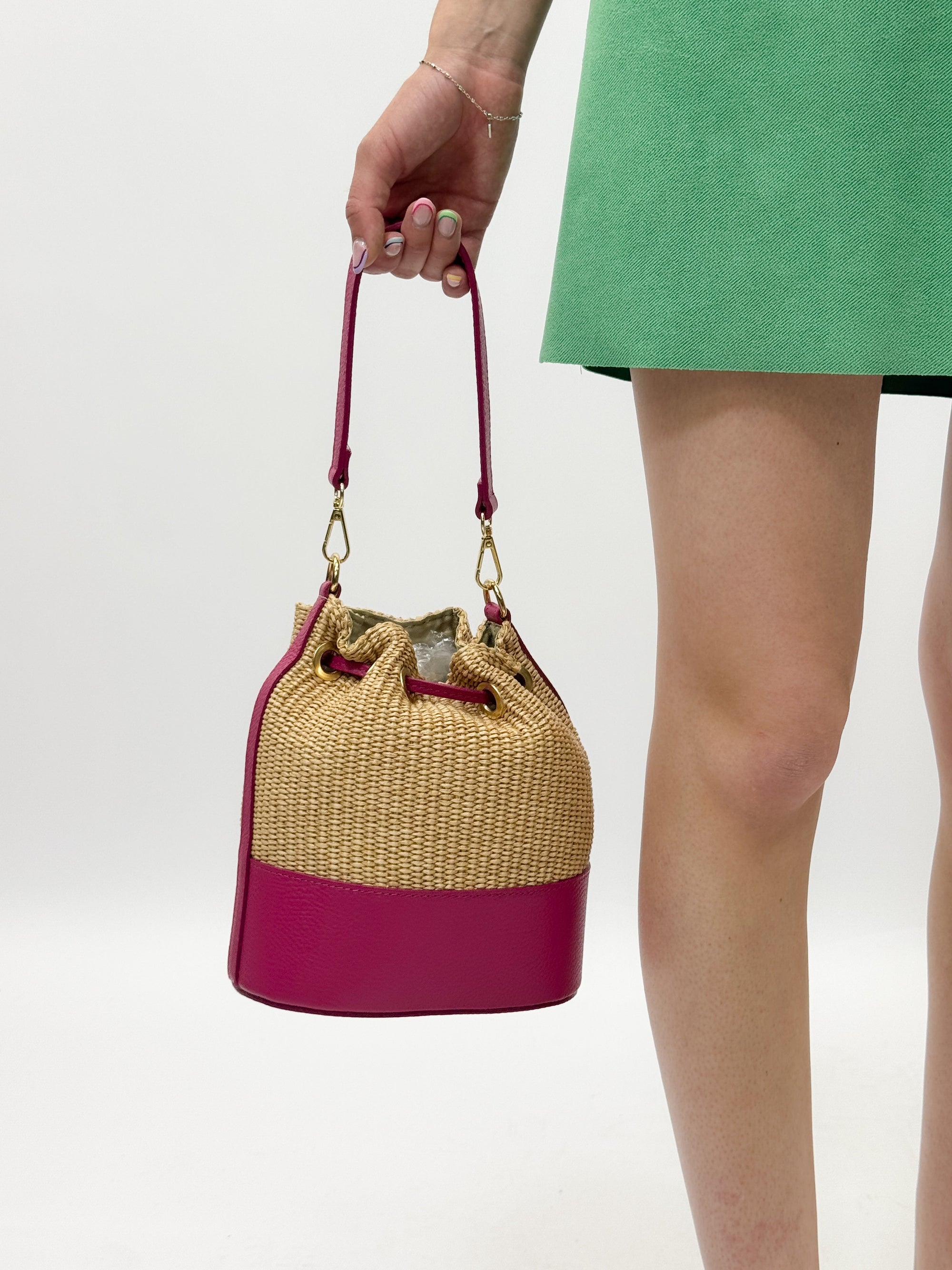 Borsa secchiello vera pelle