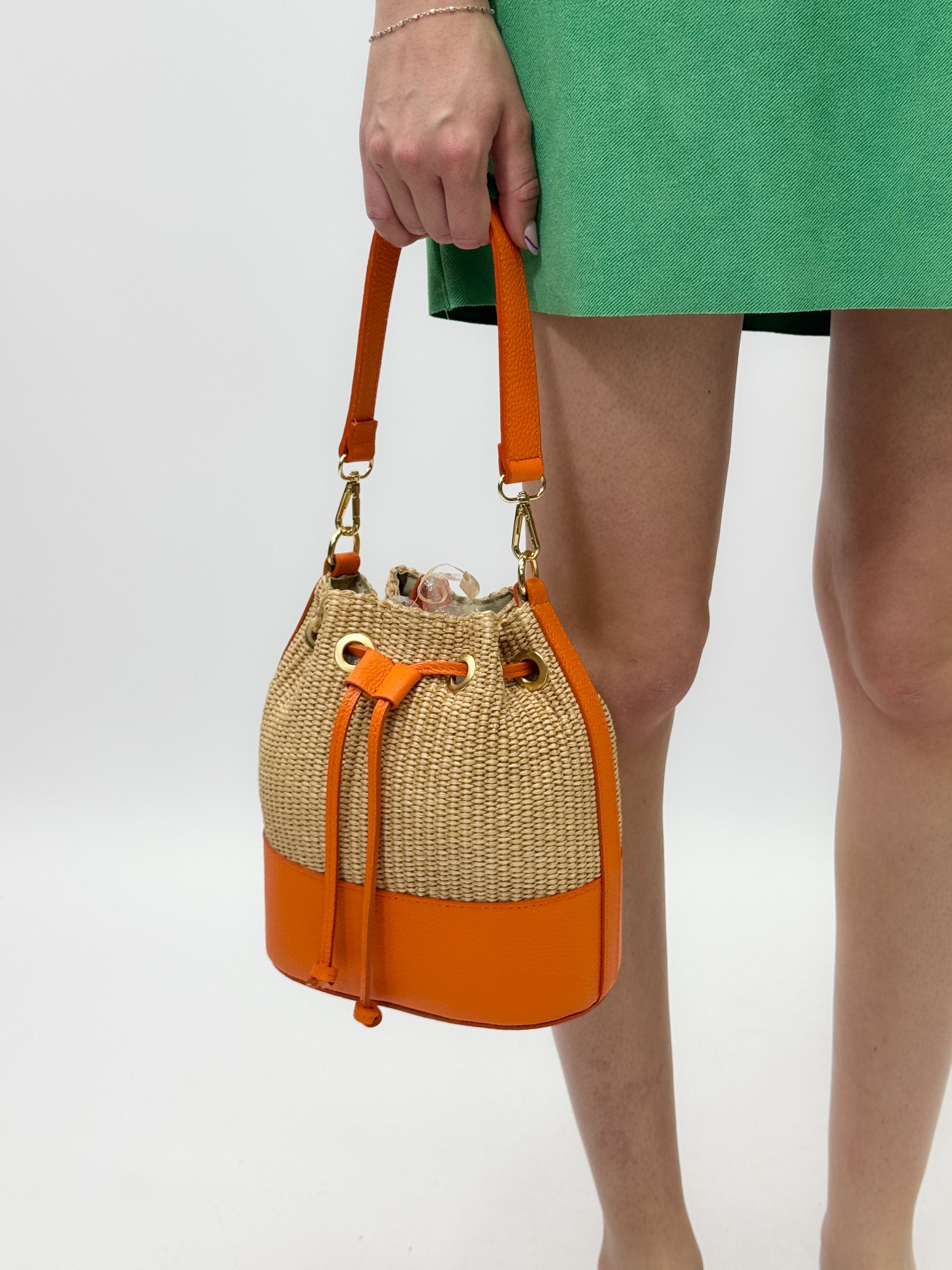 Borsa secchiello vera pelle