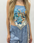 Completo Fantasia con Top Foulard e Pantalone Palazzo
