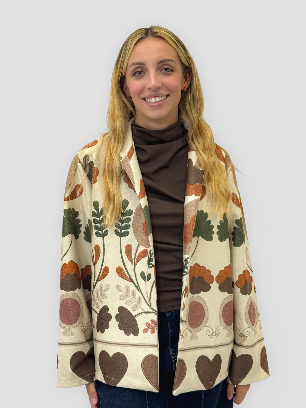 Blazer Fantasia Botanica Cuori Made in Italy