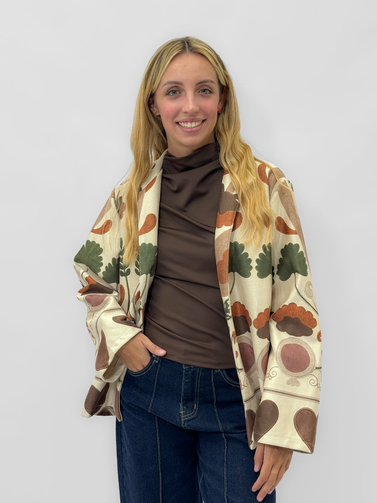 Blazer Fantasia Botanica Cuori Made in Italy