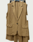 Completo Misto Lino con Gilet e Pantaloni Palazzo