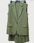 Completo Misto Lino con Gilet e Pantaloni Palazzo