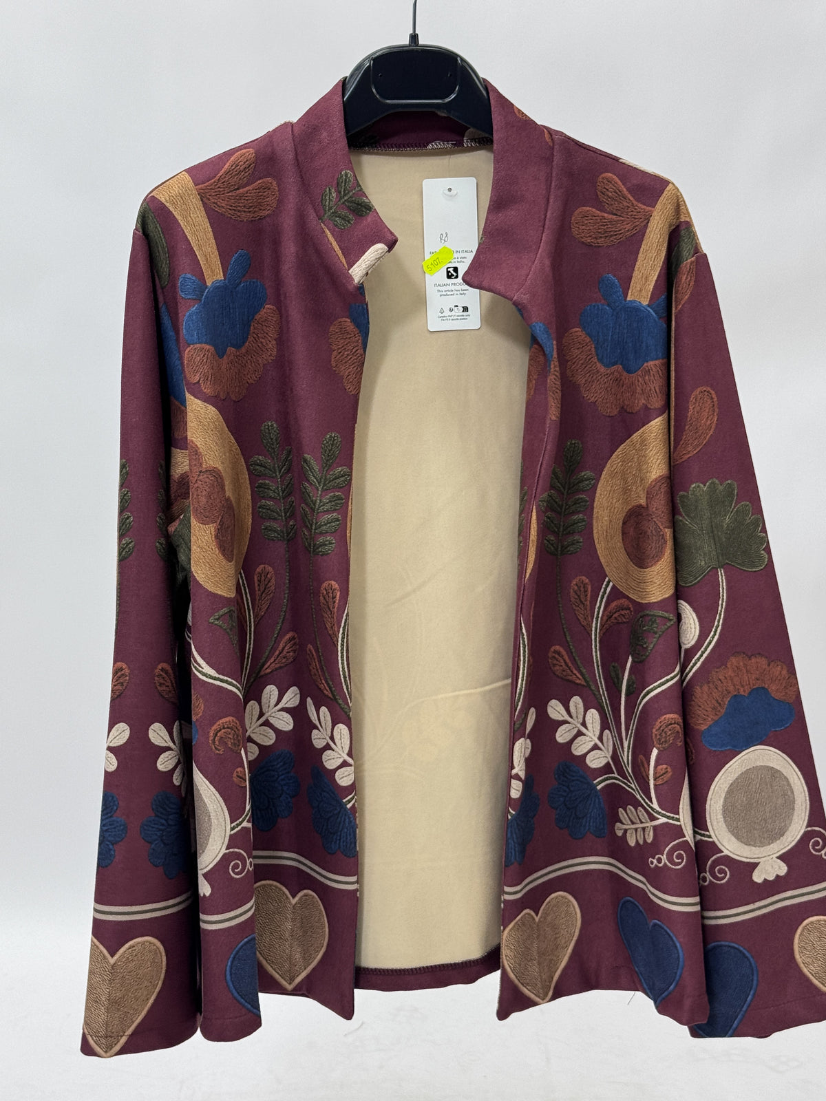 Blazer Fantasia Botanica Cuori Made in Italy