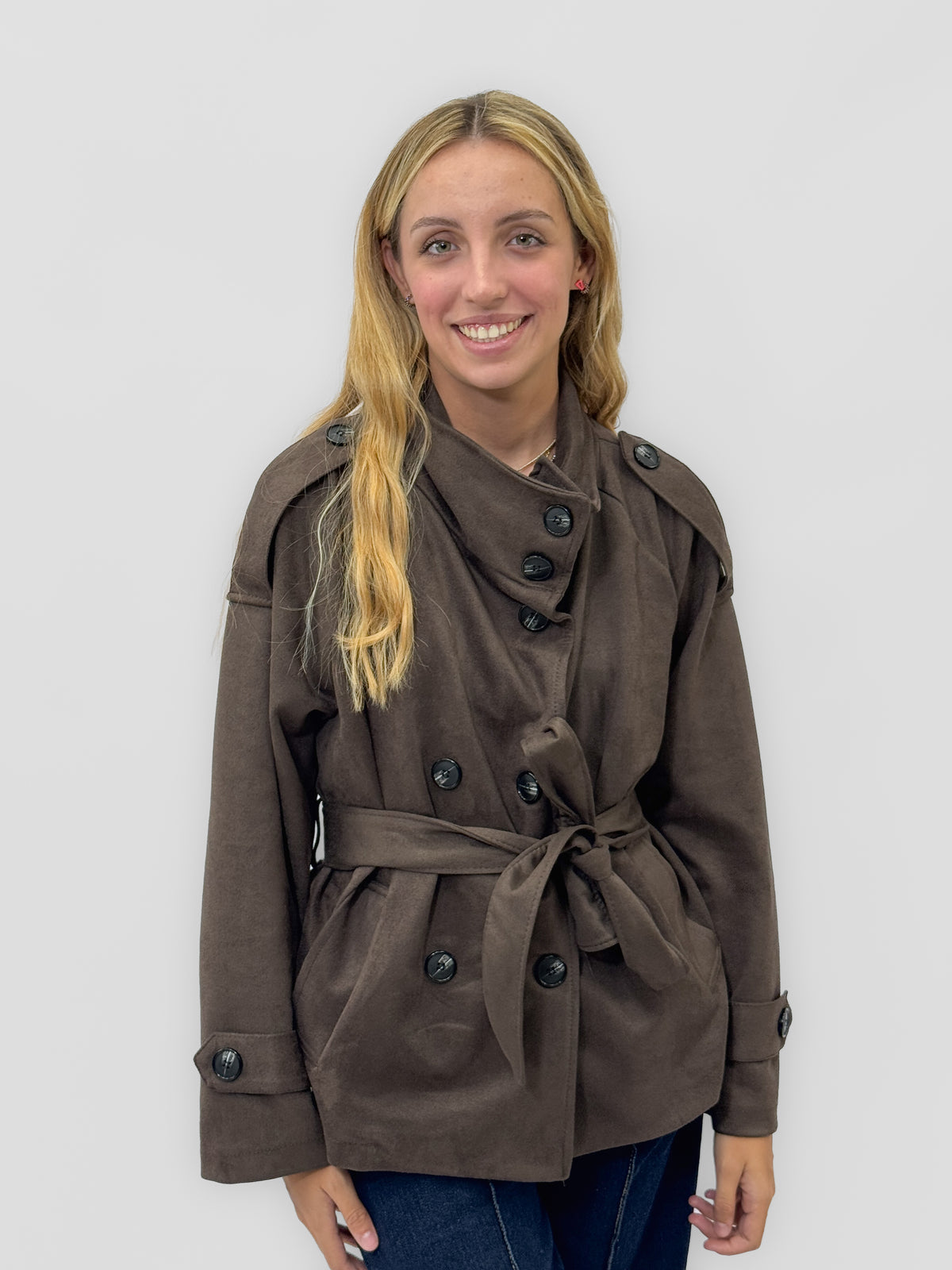 Giacca trench suede scamosciato - Made in Italy