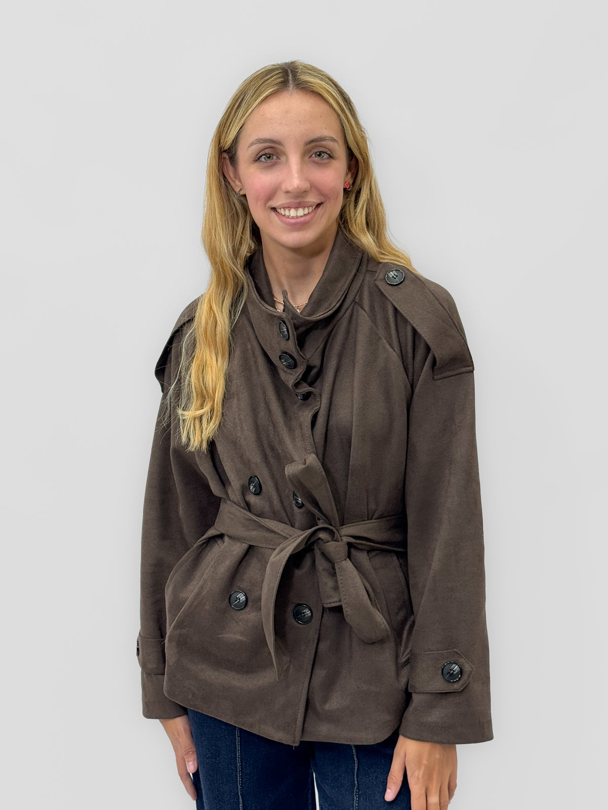 Giacca trench suede scamosciato - Made in Italy
