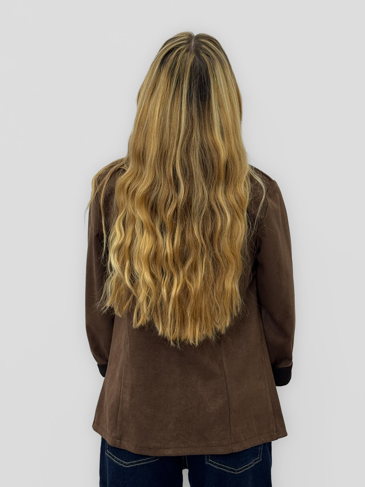 Giacca donna aperta effetto suede