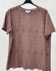 T-shirt sangallo con ricami floreali