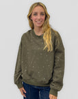Felpa donna oversize con strass