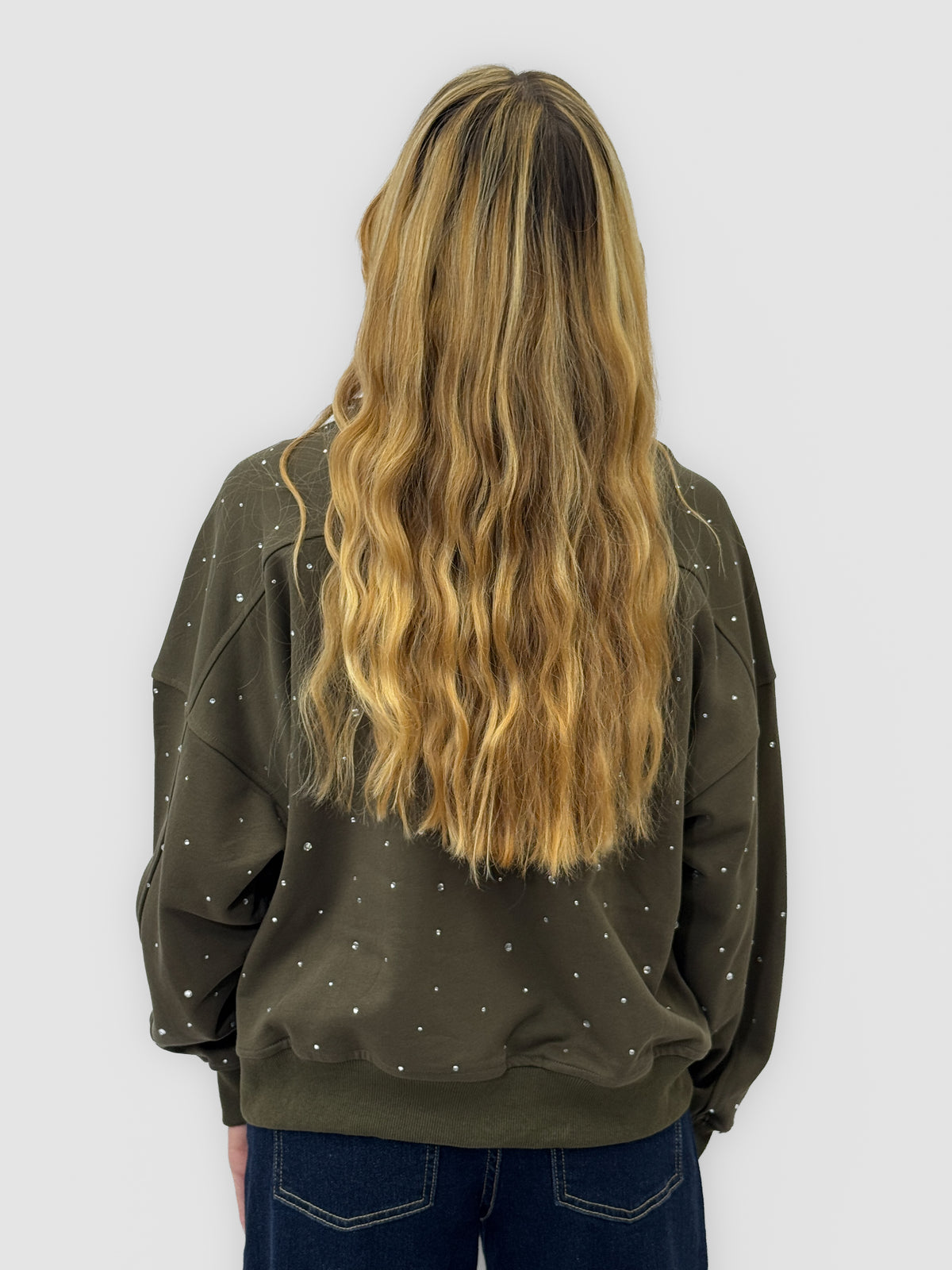 Felpa donna oversize con strass