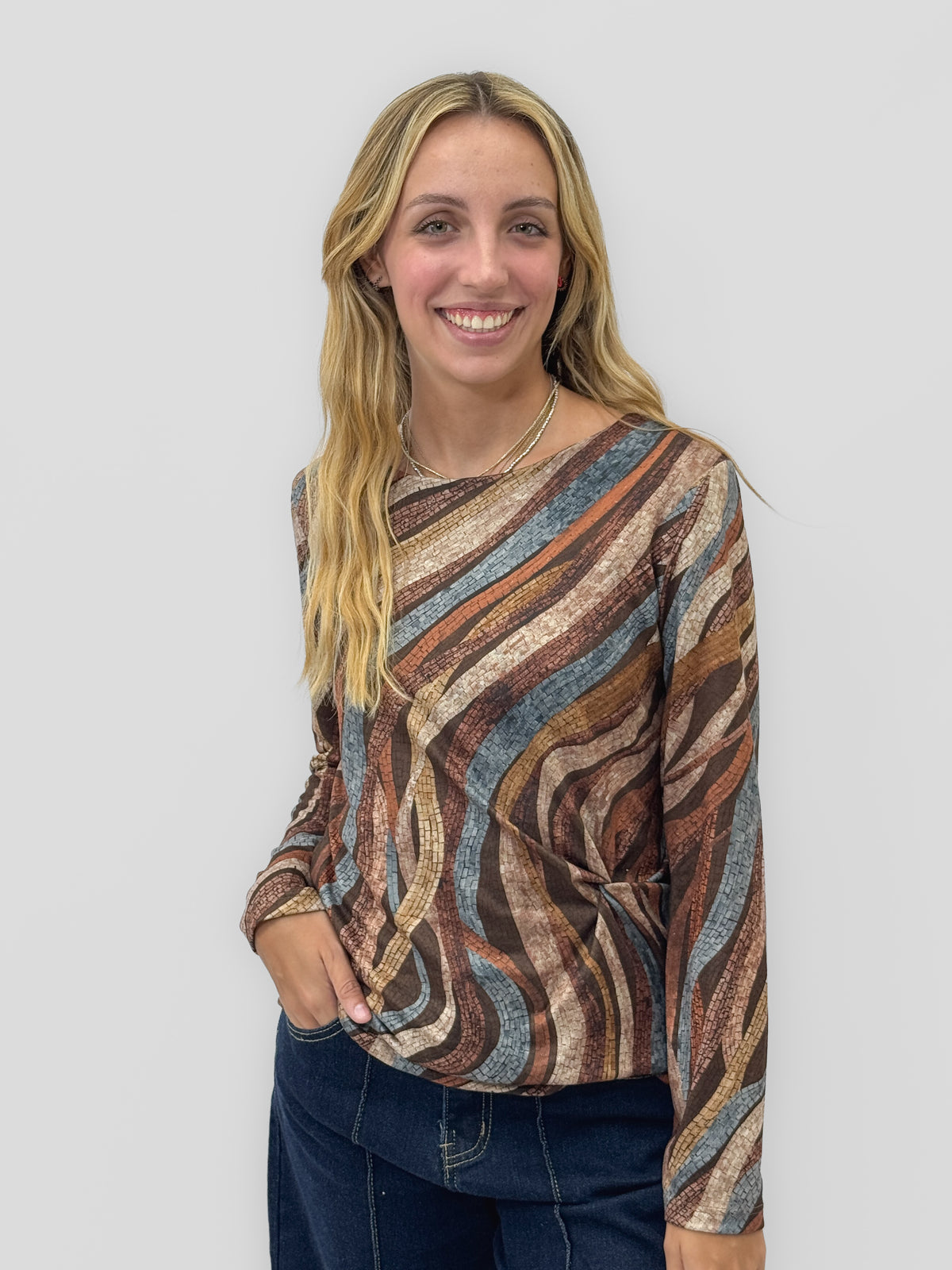 Maglia Fantasia Onde Made in Italy