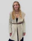 Cardigan lungo donna con cintura