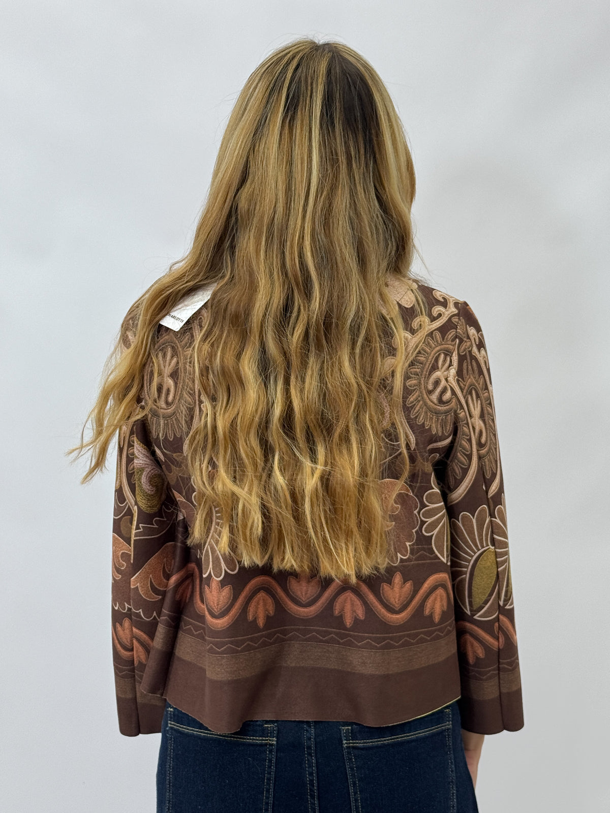 Giacca Corta Fantasia In Alcantara Made in Italy