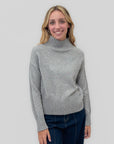 Maglione donna dolcevita corto in misto viscosa