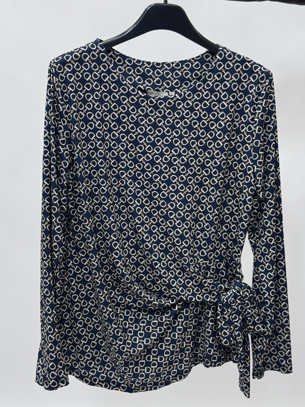 Maglia Fantasia con Drappeggio Laterale Made in Italy