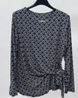 Maglia Fantasia con Drappeggio Laterale Made in Italy