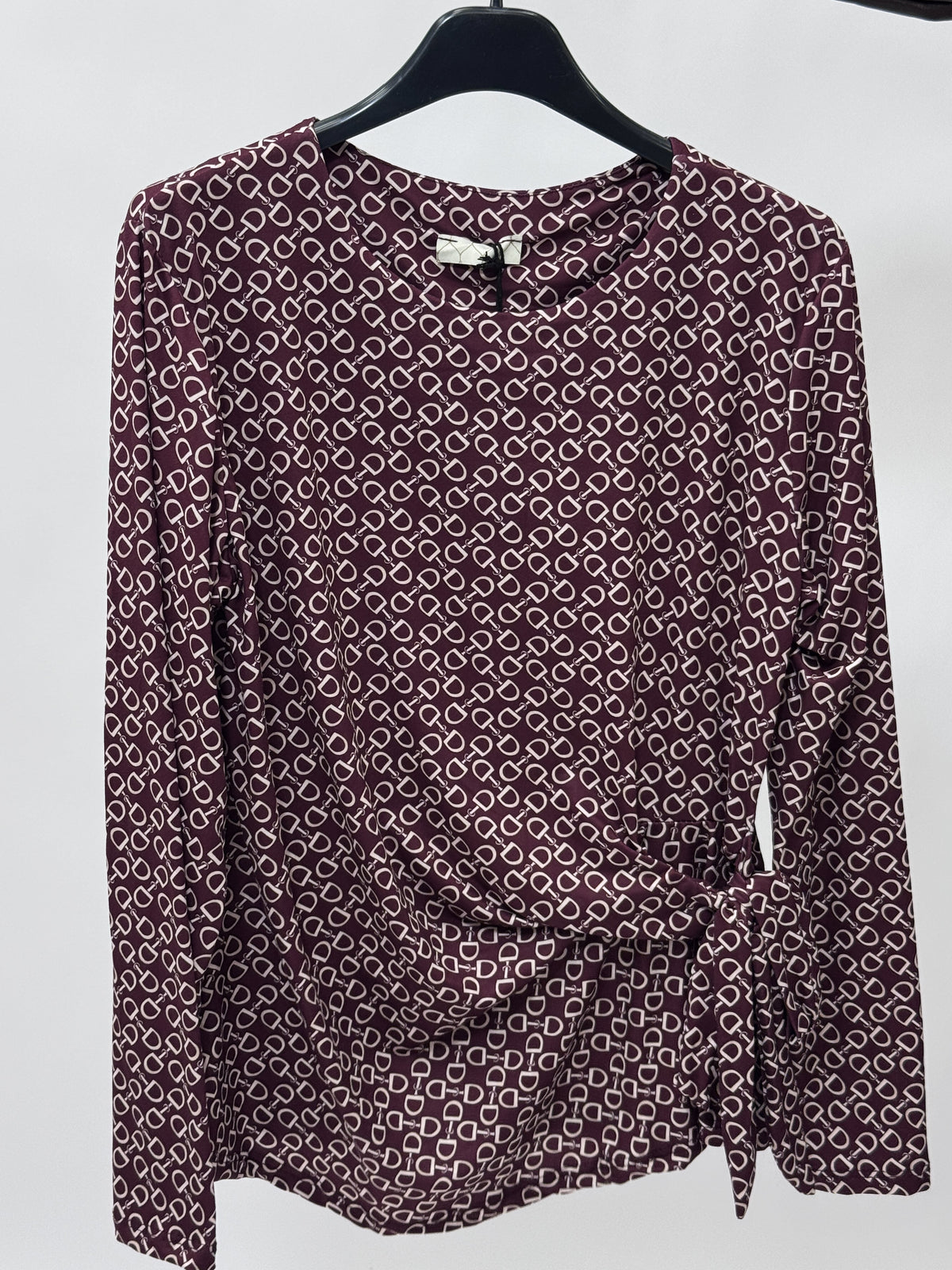Maglia Fantasia con Drappeggio Laterale Made in Italy