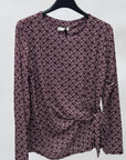 Maglia Fantasia con Drappeggio Laterale Made in Italy