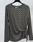 Maglia Fantasia con Drappeggio Laterale Made in Italy